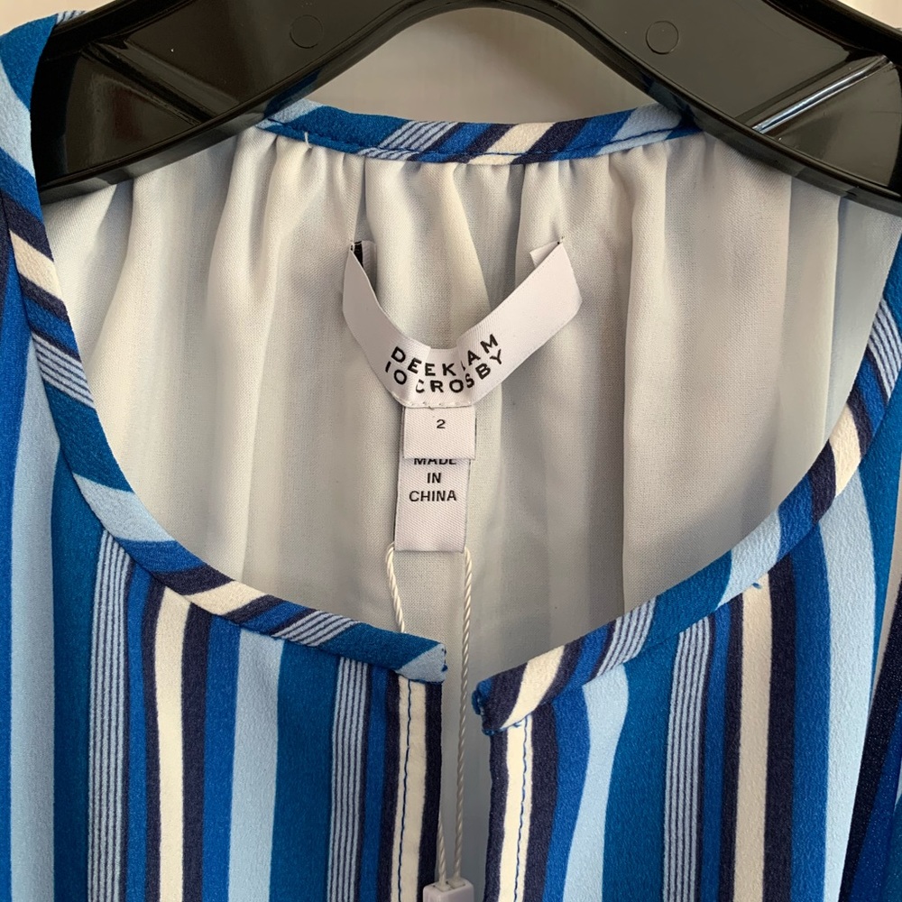 Derek Lam 10 CROSBY Striped Asymmetrical Dress - Picture 4 of 8